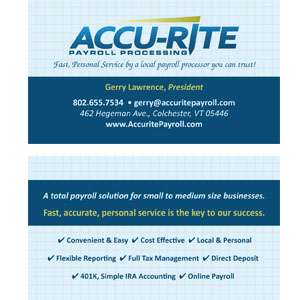 Accurite Payroll Business Card Design