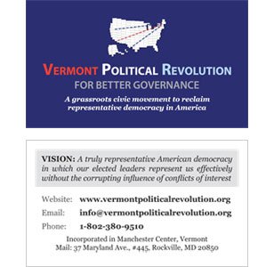 VT Political Revolution Business Card Design