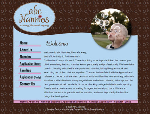 ABC Nannies Website