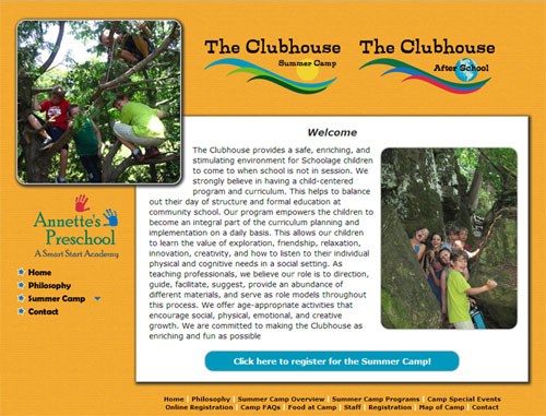 Annettes Clubhouse Camp Website