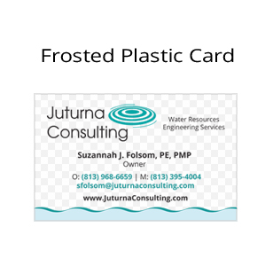 Juturna Plastic Frosted Business cards
