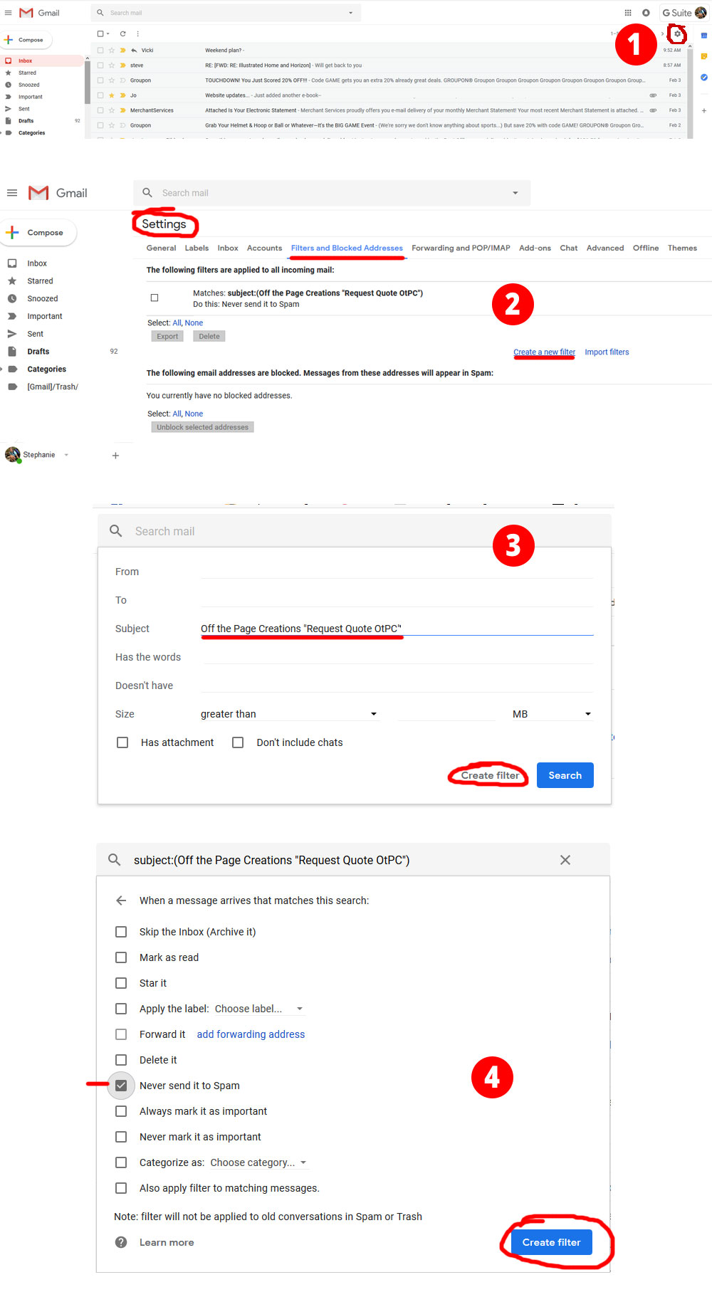 gmail add filter instructions